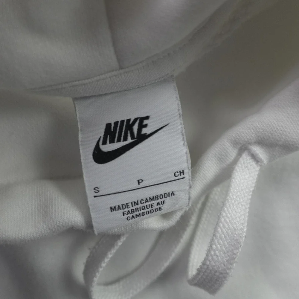 Nike Sweatshirt Womens Small White Funnel Neck Athleisure Pullover Logo